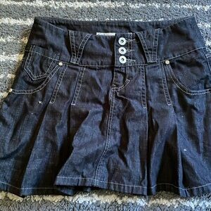 Just Play black denim skirt with silver buttons size M